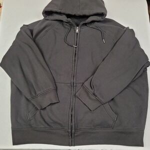 Faded Glory Men's Black Fleece-lined Full-Zip Hoodie Sweatshirt Size 3XL 54/56